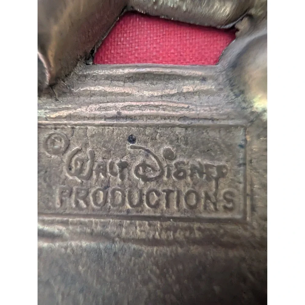Vintage Walt Disney Productions Mickey Mouse Wall Hook Holder Brass Metal‎ Decor